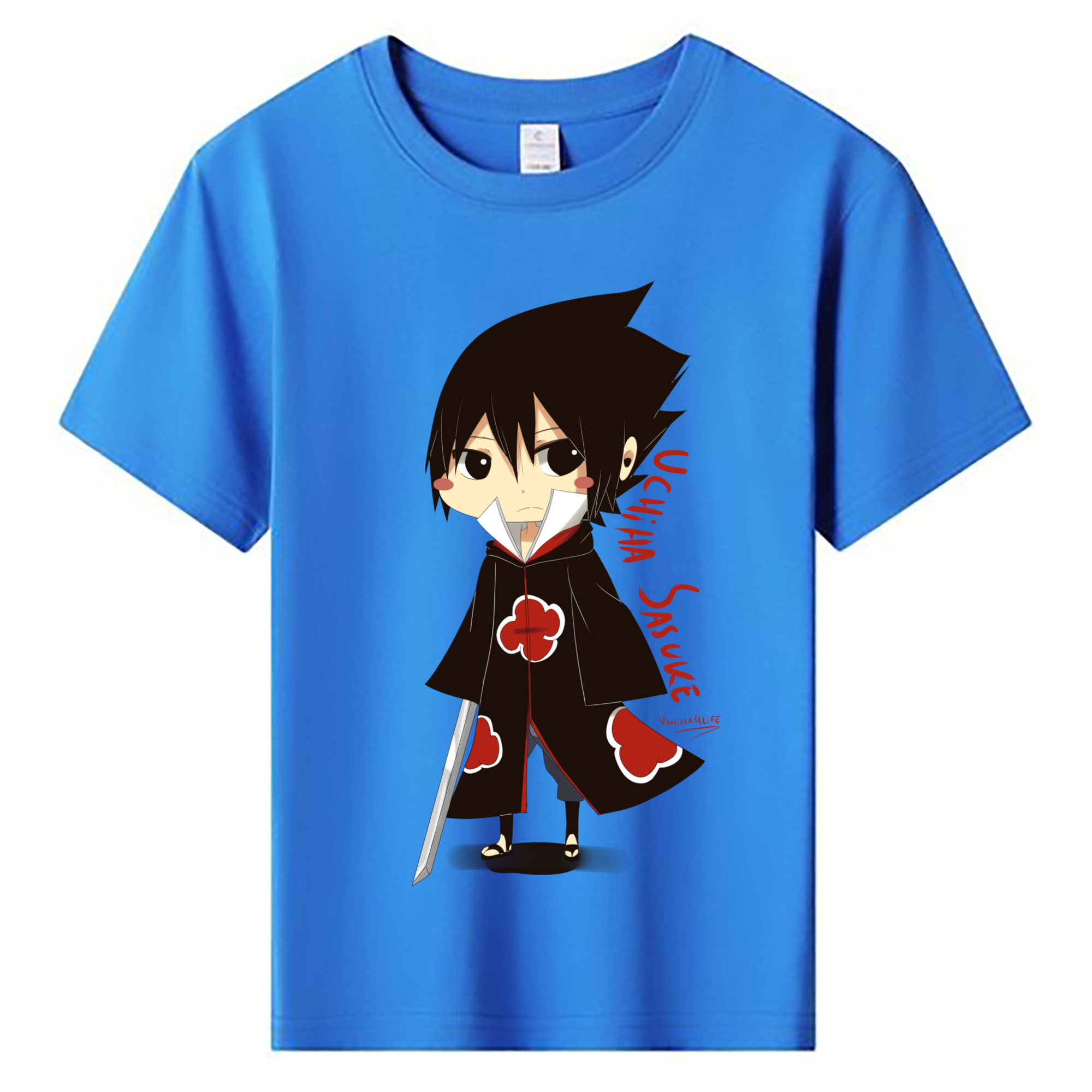 （画像用） NARUTO -ナルト- うちは サスケ Uchiha Sasuke 綿100％キッズTシャツ（フロントプリント）